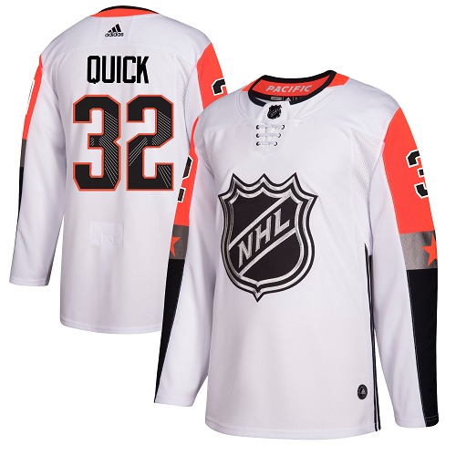 Adidas Kings #32 Jonathan Quick White 2018 All-Star Pacific Division Authentic Stitched Youth NHL Jersey - Click Image to Close
